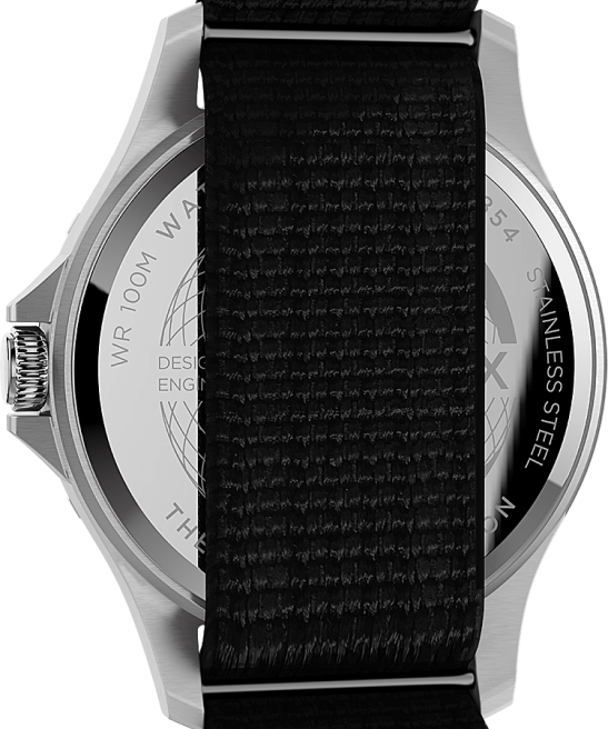 relojes | Timex Reloj Navi XL de 41 mm con correa de tela acero inoxidable/negro hombres Z8X29