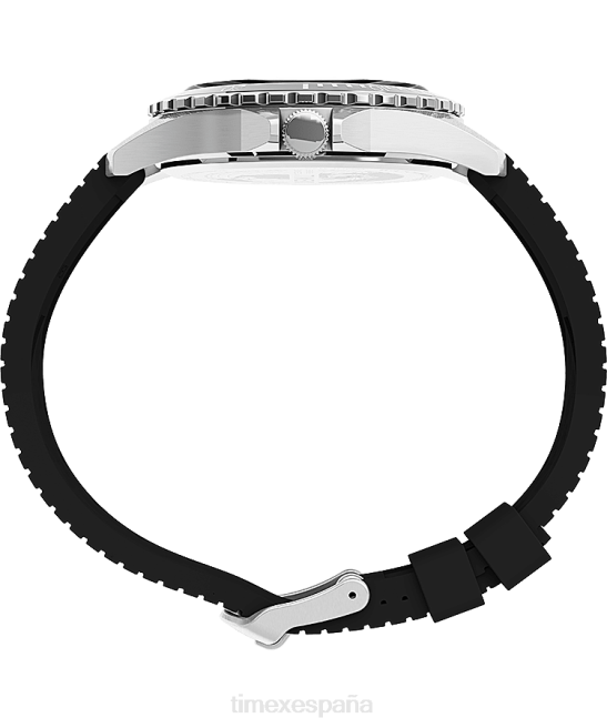 relojes | Timex reloj navi xl de 41 mm con correa de caucho sintético acero inoxidable/negro/azul hombres Z8X26