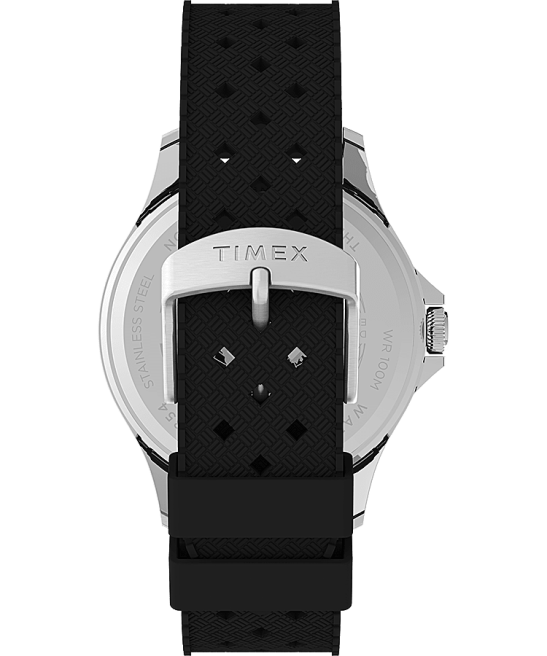 relojes | Timex reloj navi xl de 41 mm con correa de caucho sintético acero inoxidable/negro/azul hombres Z8X26