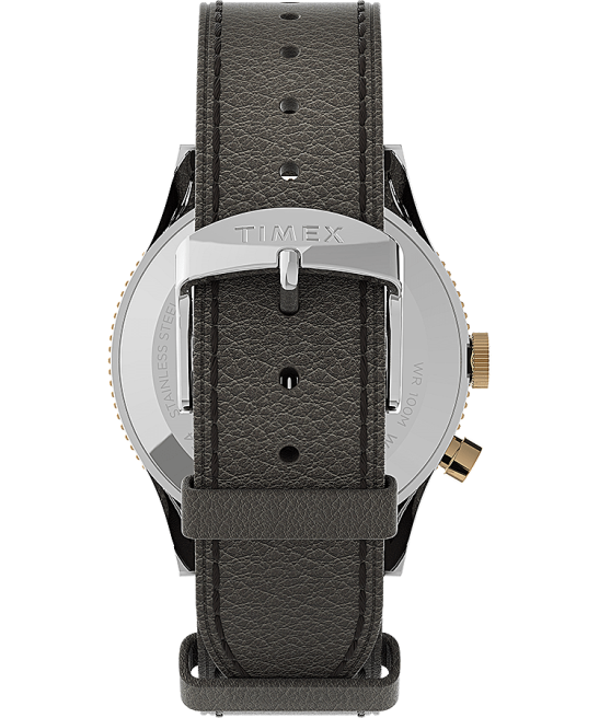 relojes | Timex reloj waterbury tradicional gmt de 39 mm con correa de cuero acero inoxidable/marrón/azul hombres Z8X25