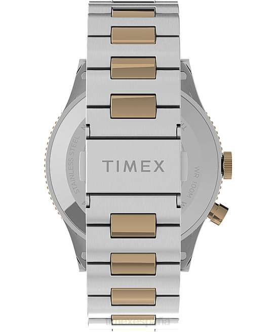 relojes | Timex reloj waterbury tradicional gmt de 39 mm con pulsera de acero inoxidable acero inoxidable/bicolor/azul hombres Z8X218