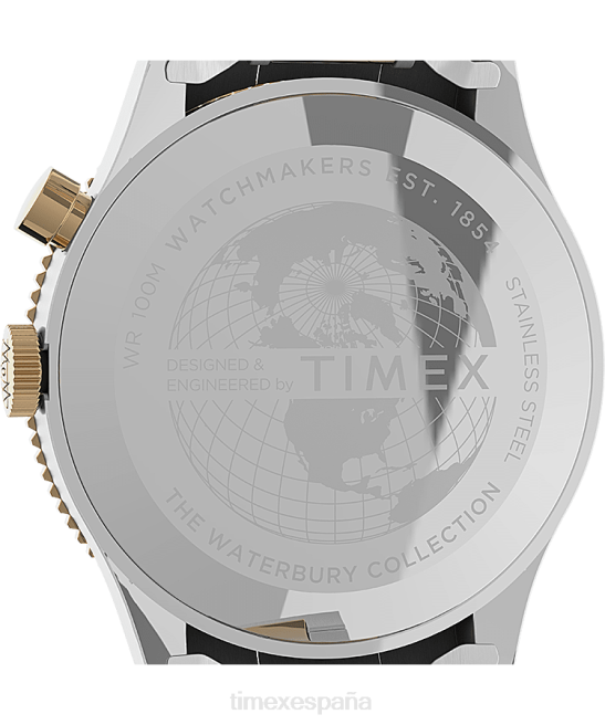 relojes | Timex reloj waterbury tradicional gmt de 39 mm con pulsera de acero inoxidable acero inoxidable/bicolor/azul hombres Z8X218