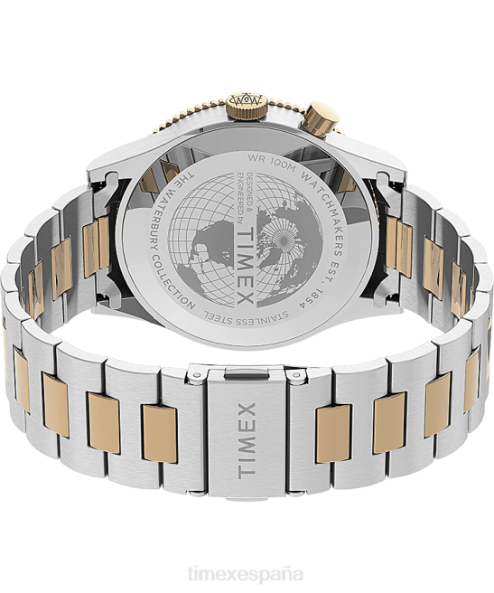 relojes | Timex reloj waterbury tradicional gmt de 39 mm con pulsera de acero inoxidable acero inoxidable/bicolor/azul hombres Z8X218