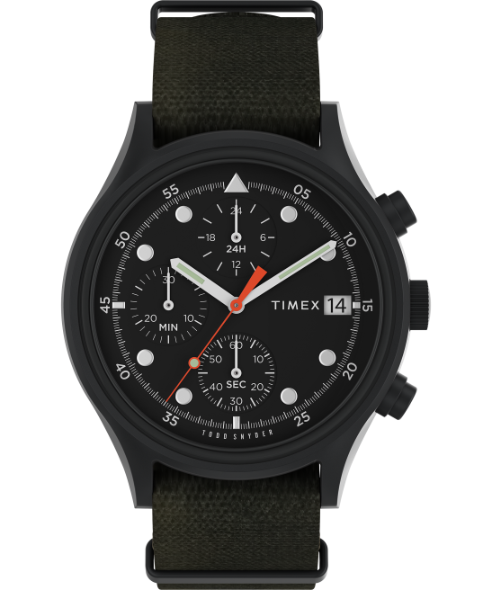 relojes | Timex x reloj todd snyder mk1 de 42 mm con correa de tela verde negro hombres Z8X215