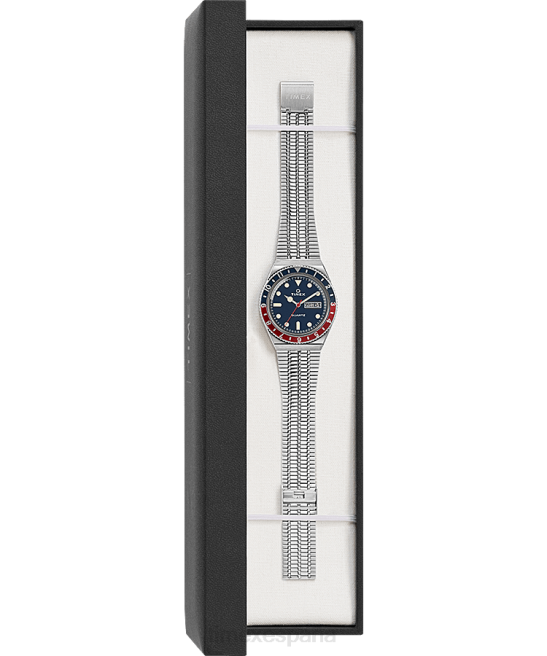 relojes | Q Timex Reedición de reloj con pulsera de acero inoxidable de 38 mm. acero inoxidable/azul hombres Z8X276