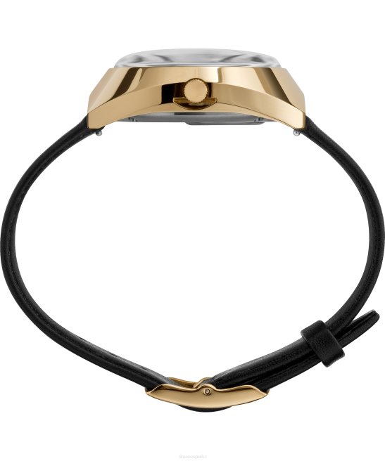 relojes | Q Timex Reloj con correa de cuero de 43 x 39 mm reedición de 1972 tono dorado/negro/burdeos hombres Z8X267