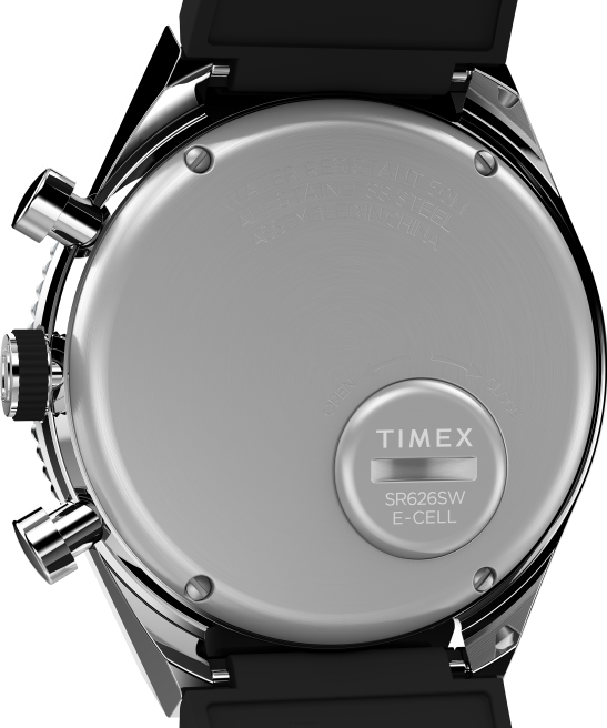 relojes | Q Timex Reloj cronógrafo de tres zonas horarias de 40 mm con correa de caucho sintético acero inoxidable/negro/verde hombres Z8X263