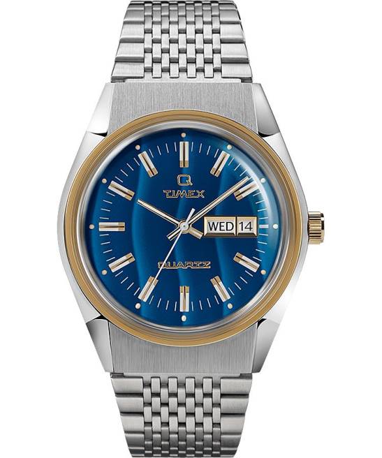 relojes | Q Timex Reloj reedición Falcon Eye de 38 mm con pulsera de acero inoxidable acero inoxidable/azul/dorado hombres Z8X269