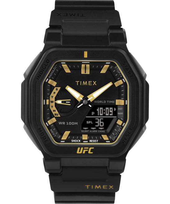 relojes | Timex Reloj UFC Colossus de 45 mm con correa de resina. amarillo negro hombres Z8X2250