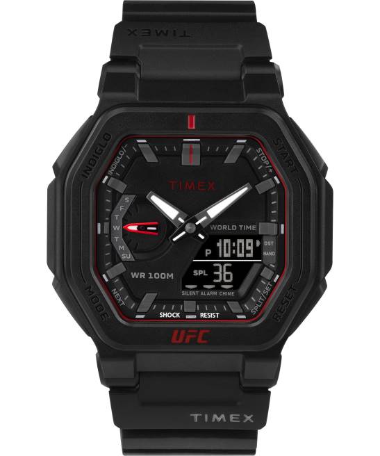 relojes | Timex Reloj UFC Colossus de 45 mm con correa de resina. negro/rojo hombres Z8X2249