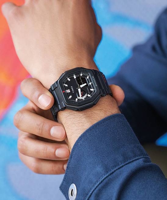 relojes | Timex reloj Command Encounter de 45 mm con correa de resina negro hombres Z8X2244