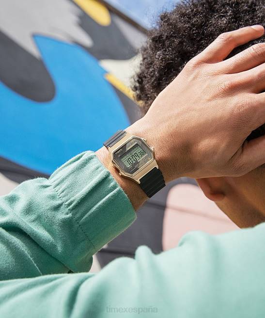 relojes | Timex reloj t80 de 34 mm con correa de resina tono dorado/negro hombres Z8X2263
