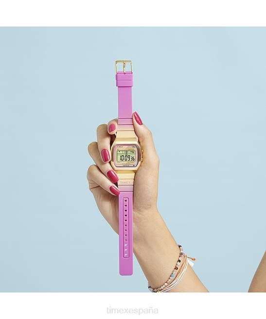 relojes | Timex reloj t80 de acero de 36 mm con correa de resina tono dorado/rosa hombres Z8X2254