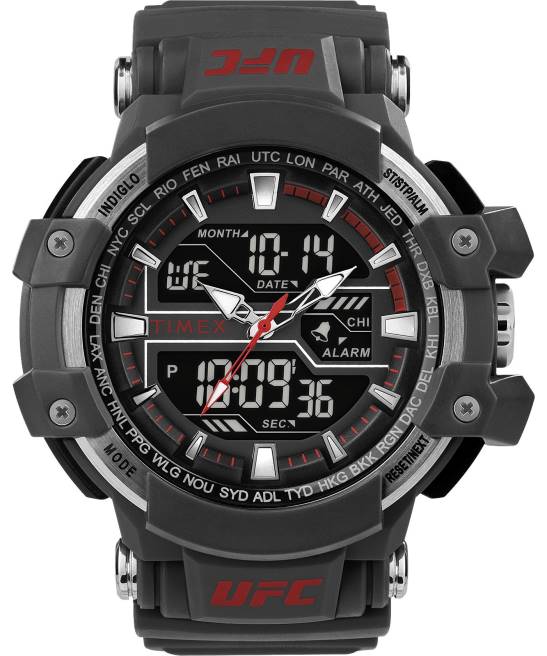 relojes | Timex reloj ufc combat de 53 mm con correa de resina gris negro hombres Z8X2269