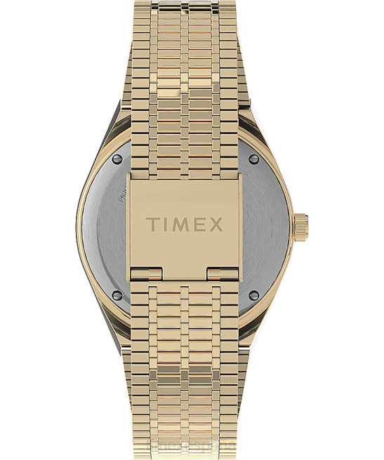 relojes | Q Timex Reedición de reloj con pulsera de acero inoxidable de 38 mm. tono dorado/acero inoxidable/azul hombres Z8X2127