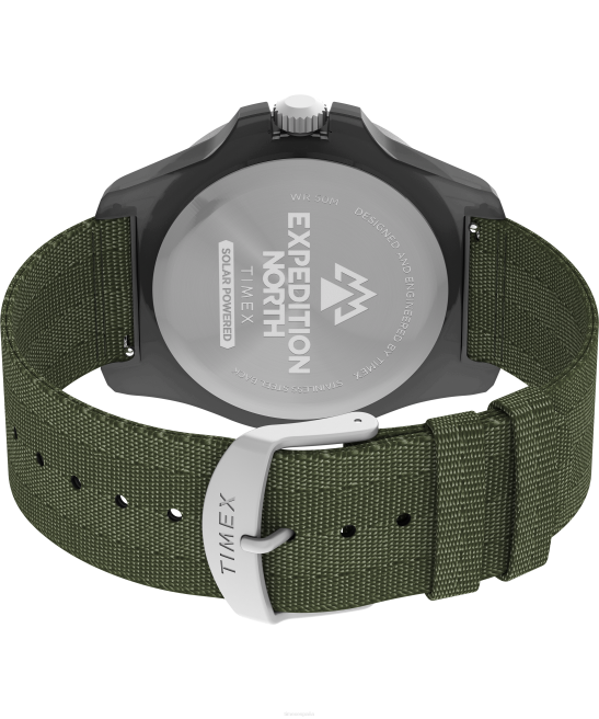 relojes | Timex Expedition North Freedive Ocean Reloj de 46 mm con correa de tela reciclada Verde Gris hombres Z8X2137
