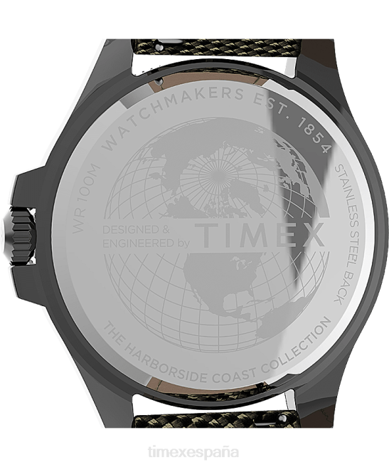 relojes | Timex reloj Harbourside Coast de 43 mm con correa de tela bronce/verde/negro hombres Z8X2126
