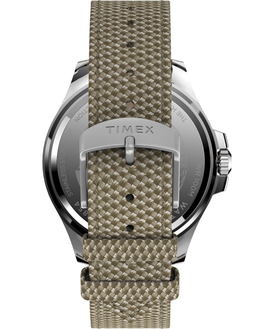 relojes | Timex reloj Harbourside Coast de 43 mm con correa de tela tono plateado/bronceado/negro hombres Z8X2117