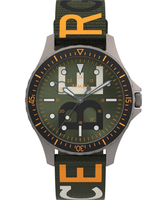 relojes | Timex reloj navi x iceberg de 38 mm con correa de tela titanio/verde hombres Z8X2111
