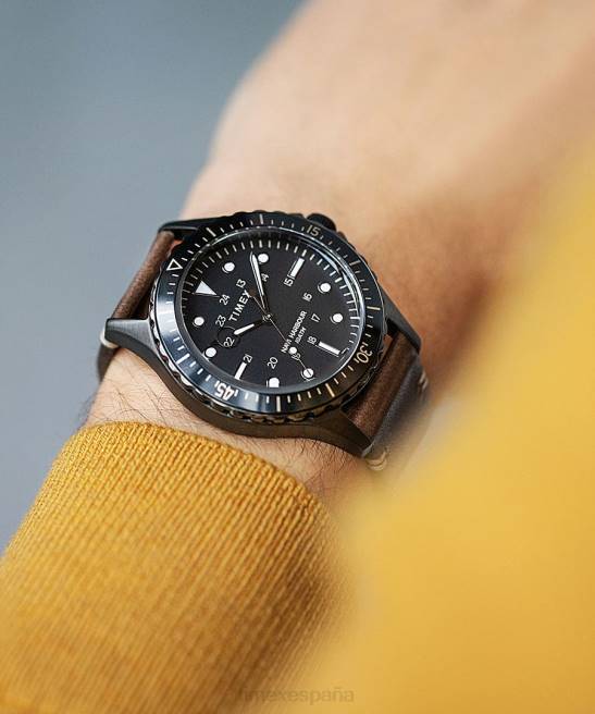 relojes | Timex reloj navi xl de 41 mm con correa de cuero marrón oscuro hombres Z8X2124