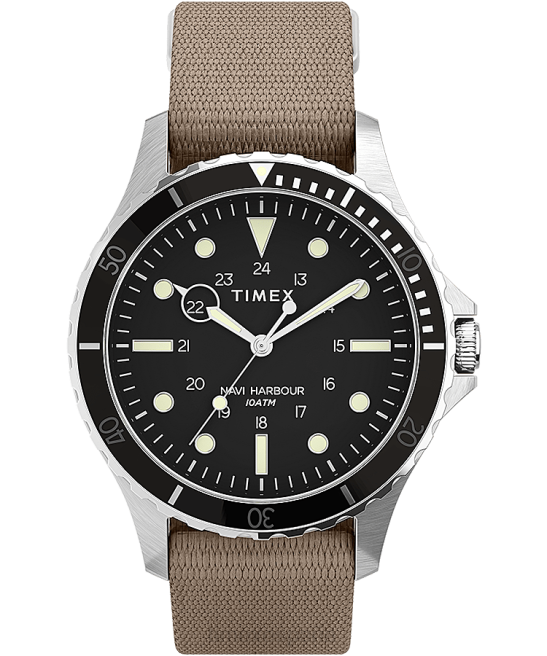 relojes | Timex reloj navi xl de 41 mm con correa de tela acero inoxidable/bronceado/negro hombres Z8X2123