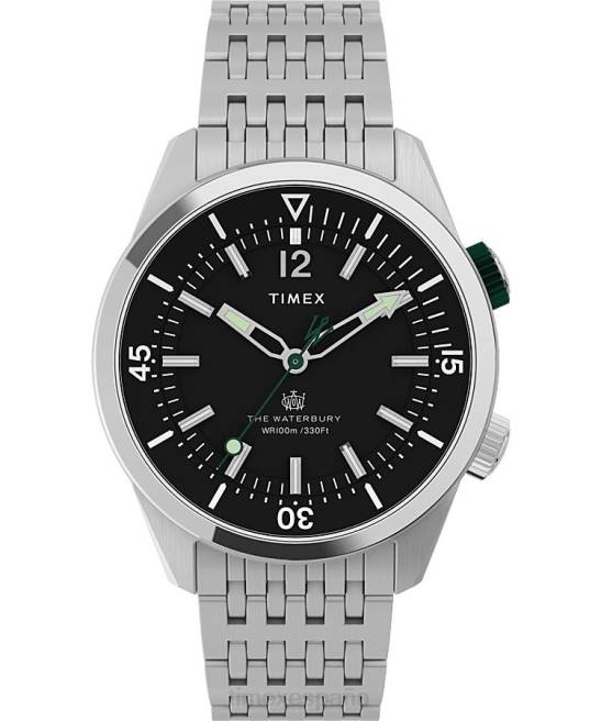 relojes | Timex reloj waterbury dive de 41 mm con pulsera de acero inoxidable acero inoxidable/negro/verde hombres Z8X2108