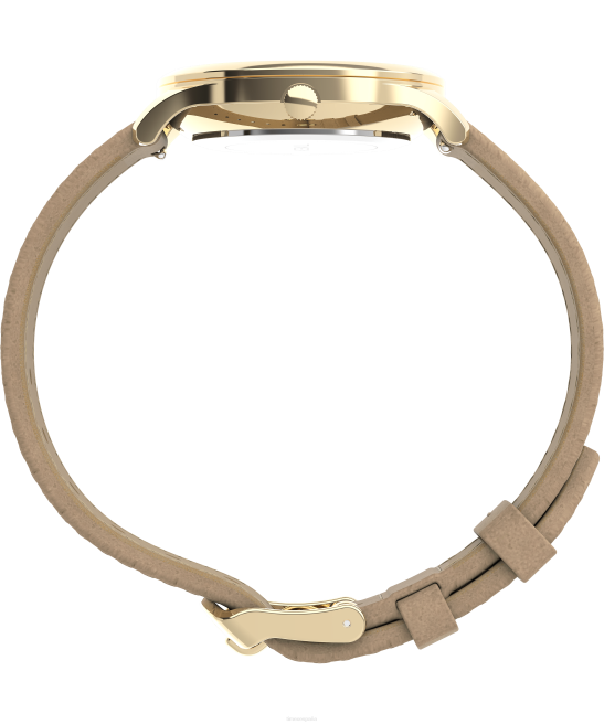 relojes | Timex Reloj moderno de vestir con correa de cuero de 32 mm. tono dorado/bronceado/blanco mujer Z8X2386