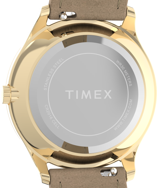 relojes | Timex Reloj moderno de vestir con correa de cuero de 32 mm. tono dorado/bronceado/blanco mujer Z8X2386