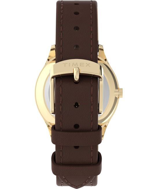 relojes | Timex Reloj moderno de vestir con correa de cuero de 32 mm. tono dorado/marrón/blanco mujer Z8X2385