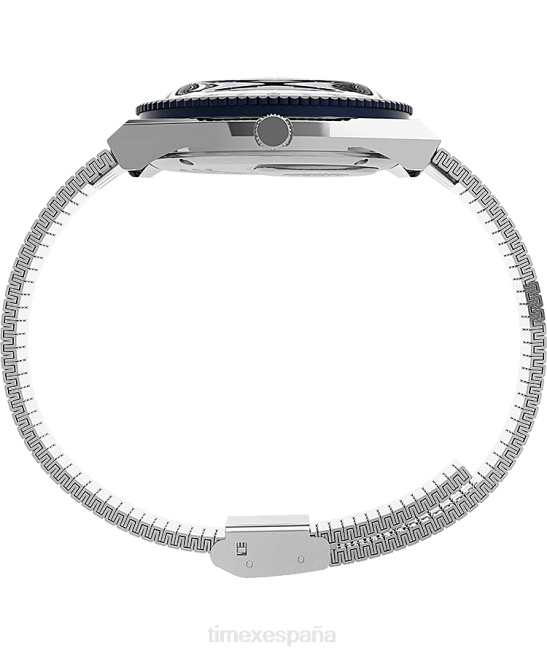 relojes | Q Timex Reloj con pulsera de acero inoxidable de 36 mm. acero inoxidable/azul mujer Z8X2343