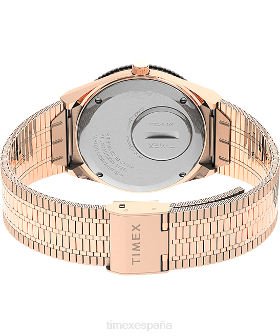 relojes | Q Timex Reloj con pulsera de acero inoxidable de 36 mm. tono oro rosa/crema mujer Z8X2368