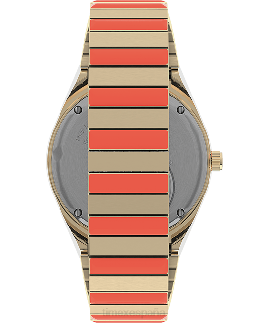 relojes | Q Timex reloj malibu de 36 mm con correa de expansión de acero inoxidable dorado/bicolor/negro mujer Z8X2372