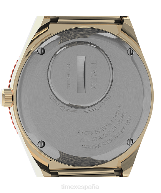 relojes | Q Timex reloj malibu de 36 mm con correa de expansión de acero inoxidable dorado/bicolor/negro mujer Z8X2372