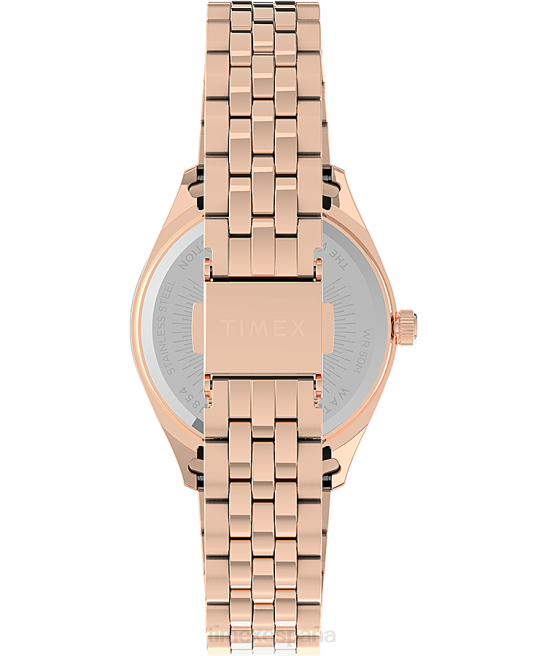 relojes | Timex Reloj Legacy Boyfriend de 36 mm con pulsera de acero inoxidable tono oro rosa/rosa mujer Z8X2340