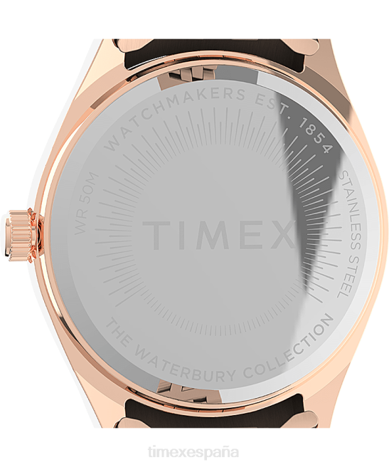 relojes | Timex Reloj Legacy Boyfriend de 36 mm con pulsera de acero inoxidable tono oro rosa/rosa mujer Z8X2340