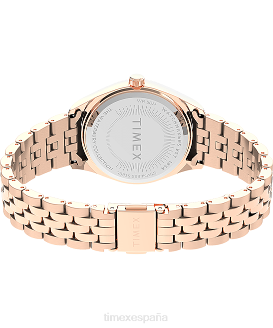 relojes | Timex Reloj Legacy Boyfriend de 36 mm con pulsera de acero inoxidable tono oro rosa/rosa mujer Z8X2340