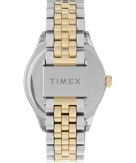 relojes | Timex Reloj Waterbury tradicional de 34 mm con pulsera de acero inoxidable. bicolor/tono plateado mujer Z8X2369