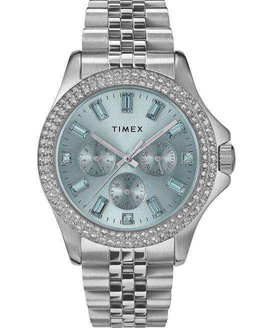 relojes | Timex Reloj kaia multifunción de 40 mm con pulsera de acero inoxidable. tono plateado/azul mujer Z8X2353