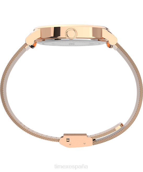 relojes | Timex Reloj original con correa de malla de acero inoxidable de 38 mm. tono oro rosa mujer Z8X2345