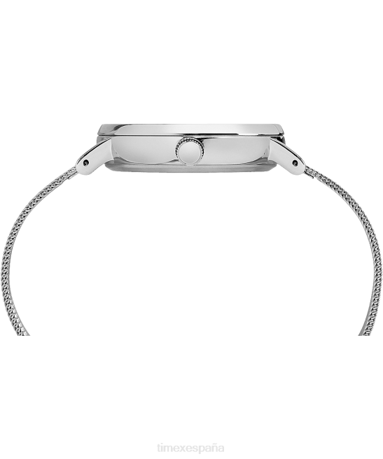 relojes | Timex reloj fairfield de 37 mm con correa de malla tono plateado/blanco mujer Z8X2344