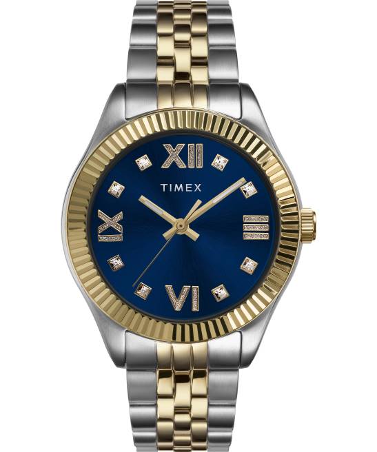 relojes | Timex reloj heredado de 34 mm con pulsera de acero inoxidable bicolor/azul mujer Z8X2326