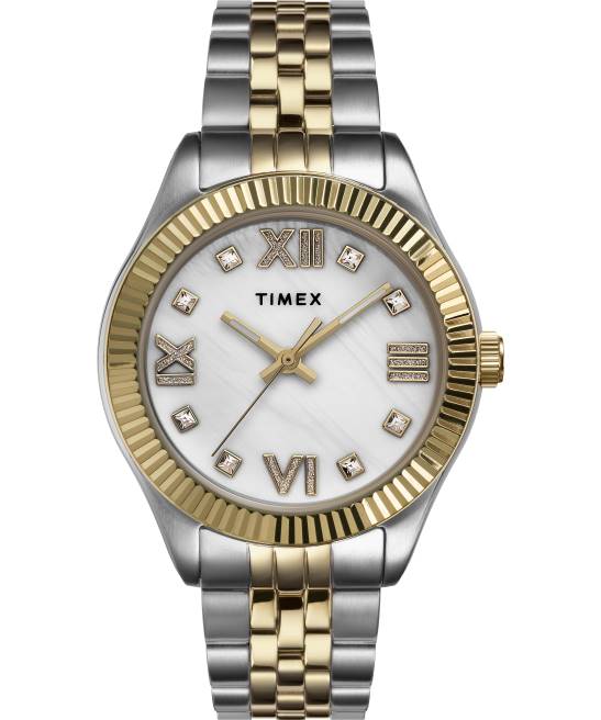 relojes | Timex reloj heredado de 34 mm con pulsera de acero inoxidable bicolor/nácar mujer Z8X2324