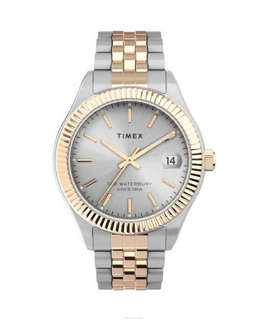 relojes | Timex reloj heredado de 34 mm con pulsera de acero inoxidable bicolor/tono plateado mujer Z8X2337