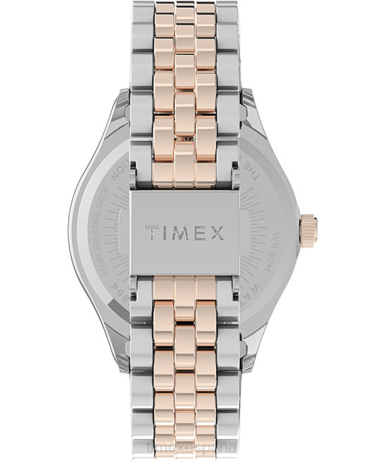 relojes | Timex reloj heredado de 34 mm con pulsera de acero inoxidable bicolor/tono plateado mujer Z8X2337