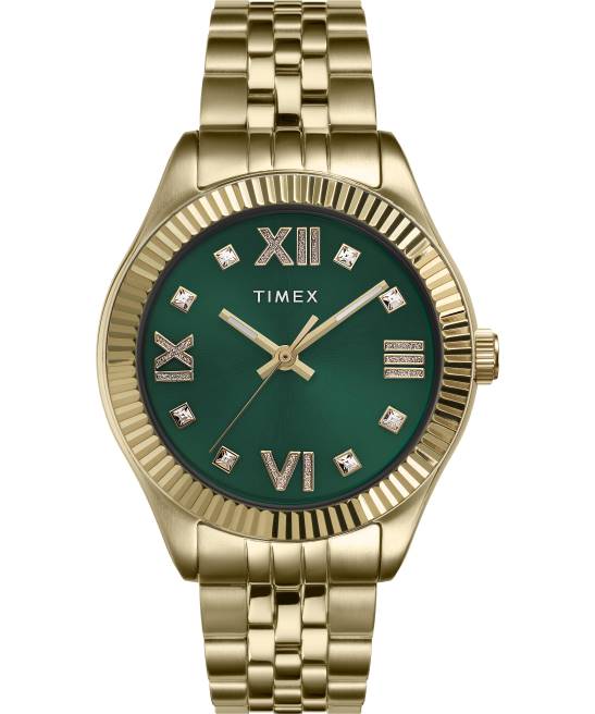 relojes | Timex reloj heredado de 34 mm con pulsera de acero inoxidable tono dorado/verde mujer Z8X2325