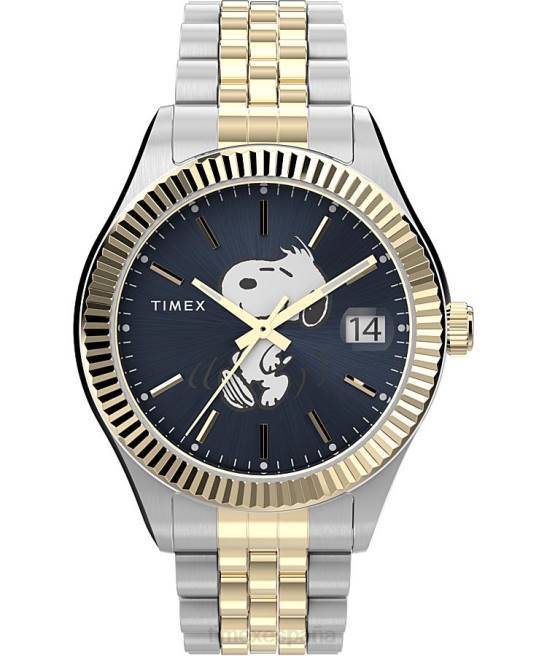 relojes | Timex reloj legado x cacahuetes de 34 mm con pulsera de acero inoxidable bicolor/azul mujer Z8X2377