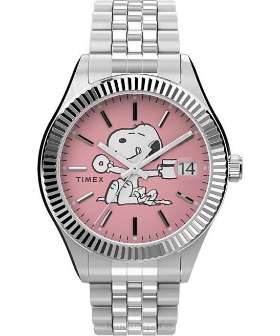 relojes | Timex reloj legado x cacahuetes de 34 mm con pulsera de acero inoxidable tono plateado/rosa mujer Z8X2382