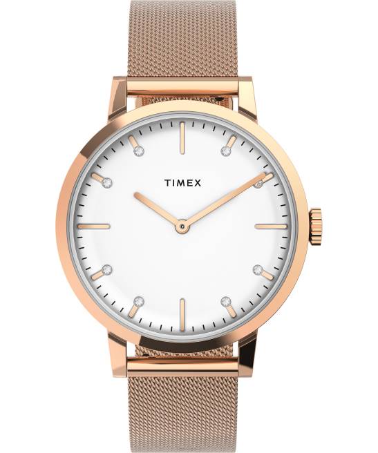 relojes | Timex reloj midtown de 36 mm con pulsera de acero inoxidable tono oro rosa/tono plateado mujer Z8X2330