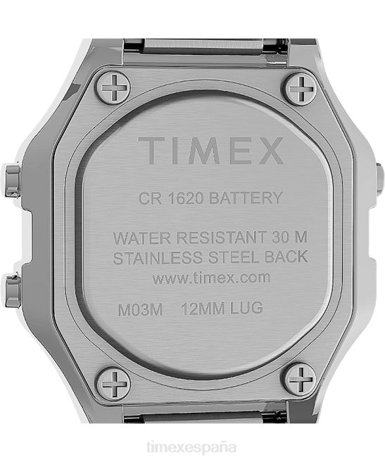 relojes | Timex reloj t80 mini de 27 mm con correa de expansión de acero inoxidable tono plateado/acero inoxidable mujer Z8X2346