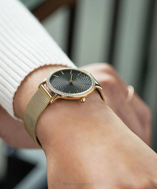 relojes | Timex trascender reloj con pulsera de acero inoxidable de 34 mm tono dorado/negro mujer Z8X2341